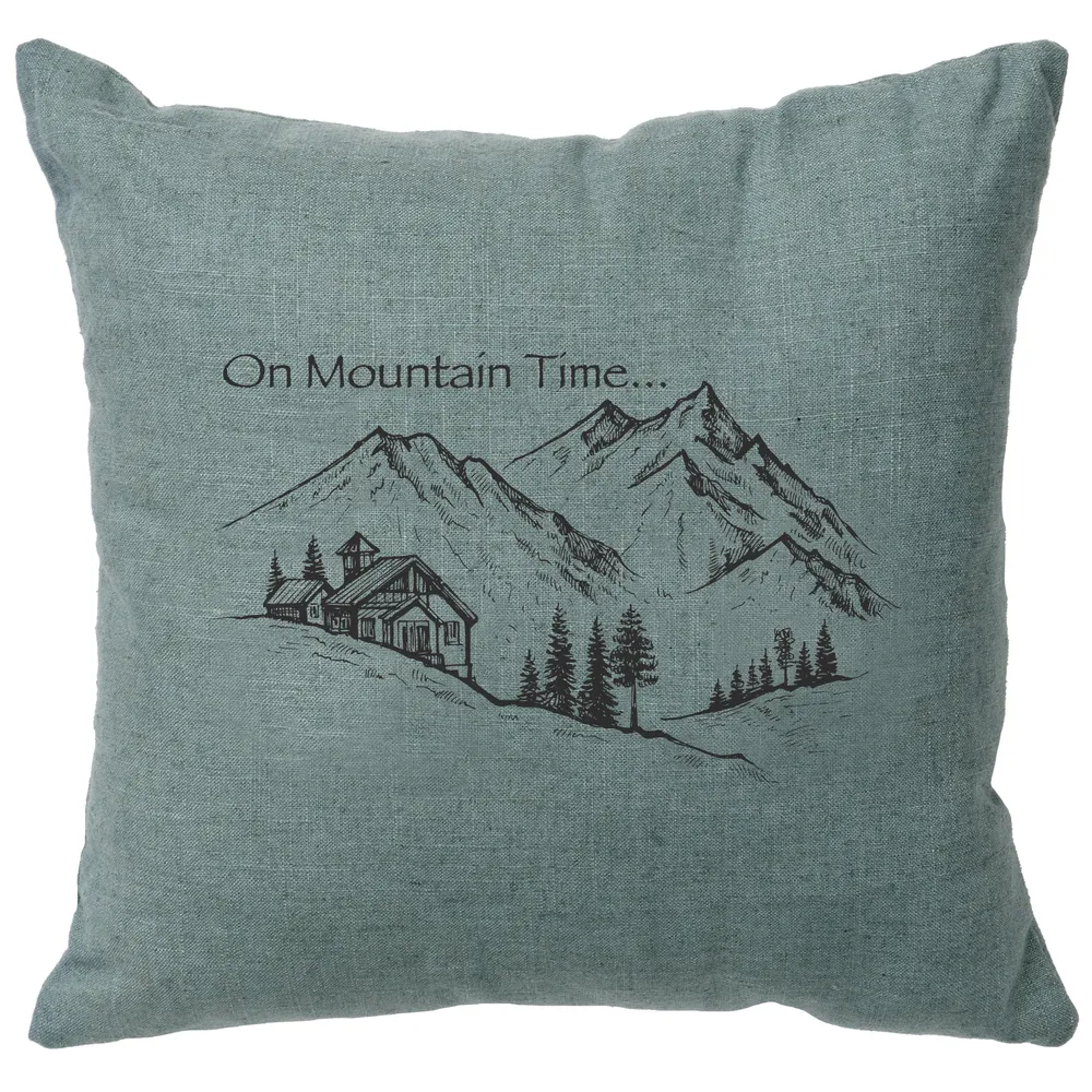 Image Pillow - Mountain Time - Linen Ocean