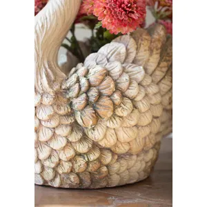 Faux Concrete Swan Planter 3