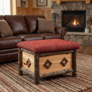 Diamond Peak Storage Ottoman - Customer Fabric- Fabric TBD