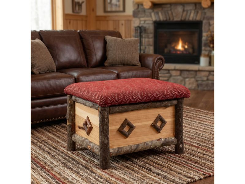 Diamond Peak Storage Ottoman - Customer Fabric- Fabric TBD 1