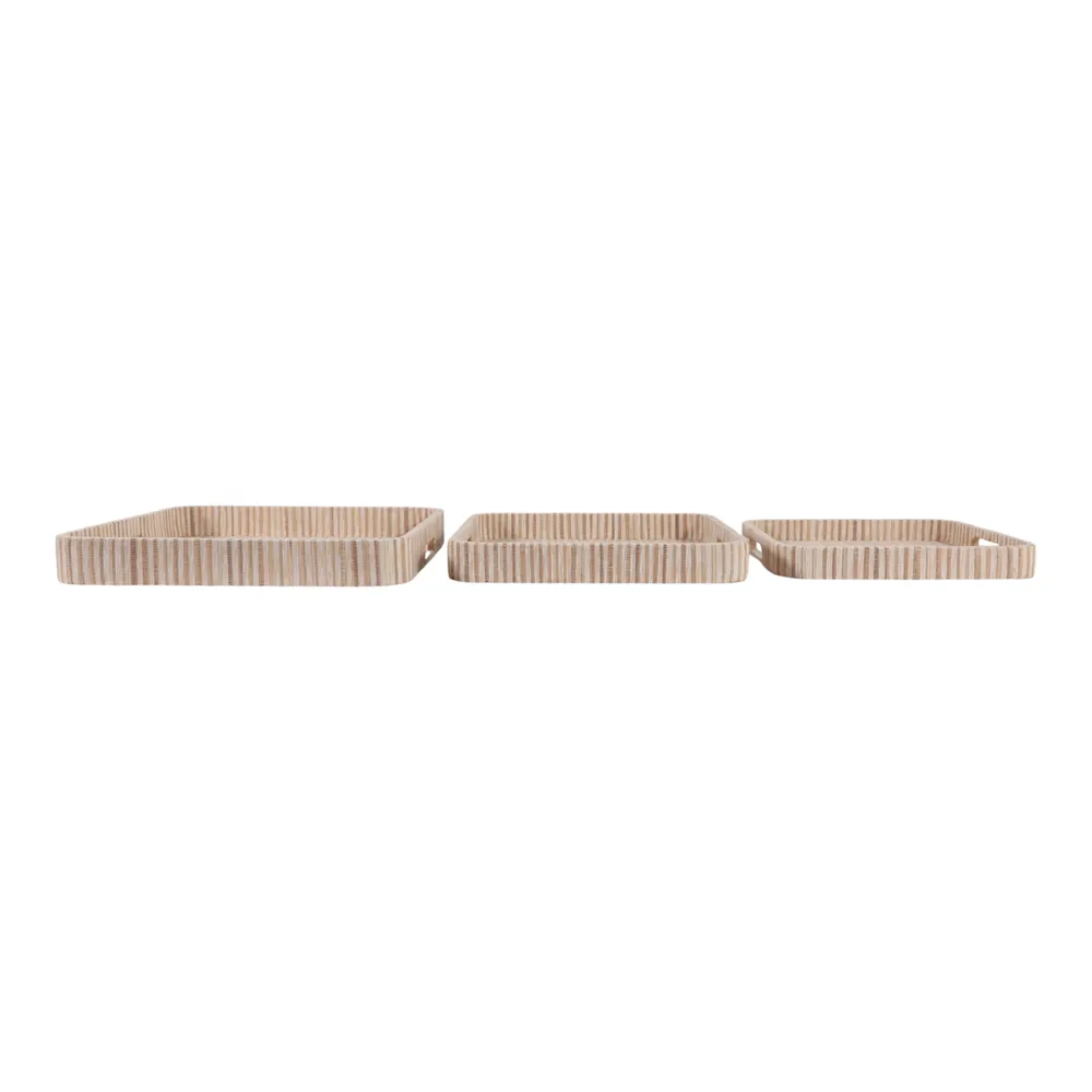 GARTONWELL SET OF 3 BROWN TRAY 3 (IN)