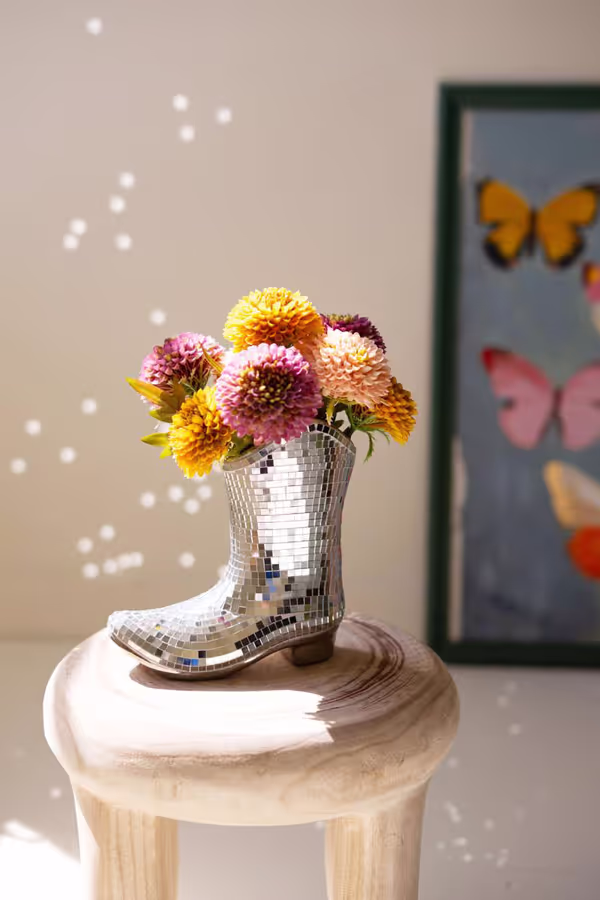 Ceramic Disco Boot Vase