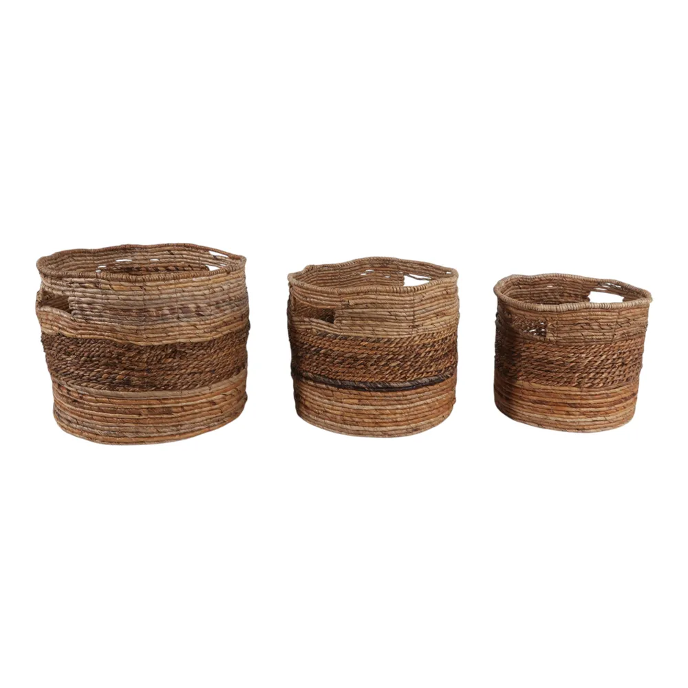 KIPWELL SET OF 3 BROWN BASKETS 13 (IN)