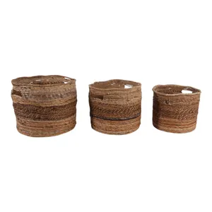 KIPWELL SET OF 3 BROWN BASKETS 13 (IN) 2