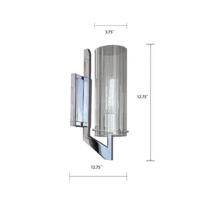 Faceted 12.75'' High 1-Light Sconce - Chrome 2