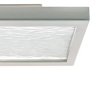 For-Square 12'' Wide Integrated LED Flush Mount - Brushed Nickel 4