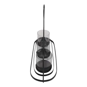 DUNELEY BLACK CANDLE HOLDER 14 (IN) 7