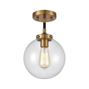 Boudreaux 8'' Wide 1-Light Mini Pendant - Matte Black with Antique Gold 2