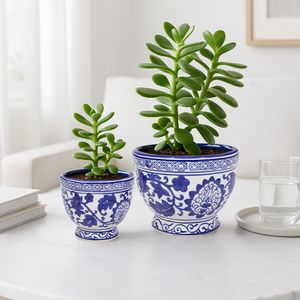 ROYBROOK SET OF 2 BLUE PLANTER 5 (IN) 9
