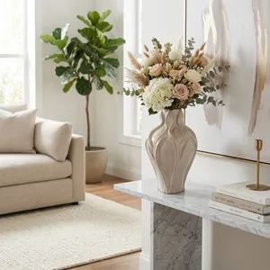 CARLTONOAK IVORY VASE 18 (IN) 2