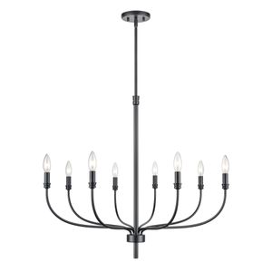 Newland 34'' Wide 8-Light Chandelier - Matte Black 1