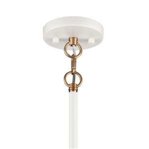 Boudreaux 25'' Wide 12-Light Chandelier - Matte White with Satin Brass 5
