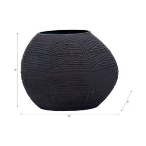 HELTONWELL BLACK GLASS VASE 8 (IN) 5