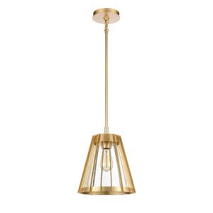 Open Louvers 10'' Wide 1-Light Mini Pendant - Champagne Gold 2