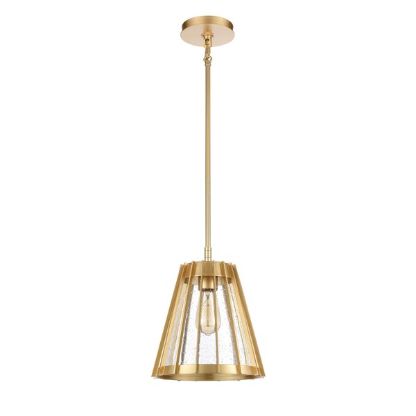 Open Louvers 10'' Wide 1-Light Mini Pendant - Champagne Gold