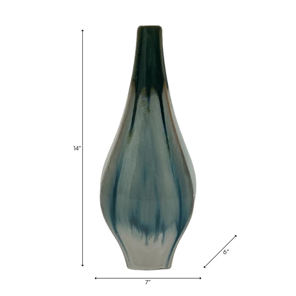 SLATERFORD GREEN VASE 14 (IN)