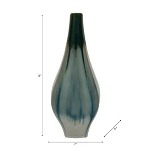 SLATERFORD GREEN VASE 14 (IN) 8