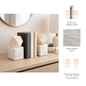 PRESTONSTONE SET OF 2 TAN BOOKENDS 7 (IN) 9