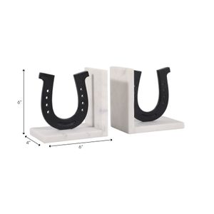 BARTONPARK SET OF 2 BLACK BOOKENDS 6 (IN) 8