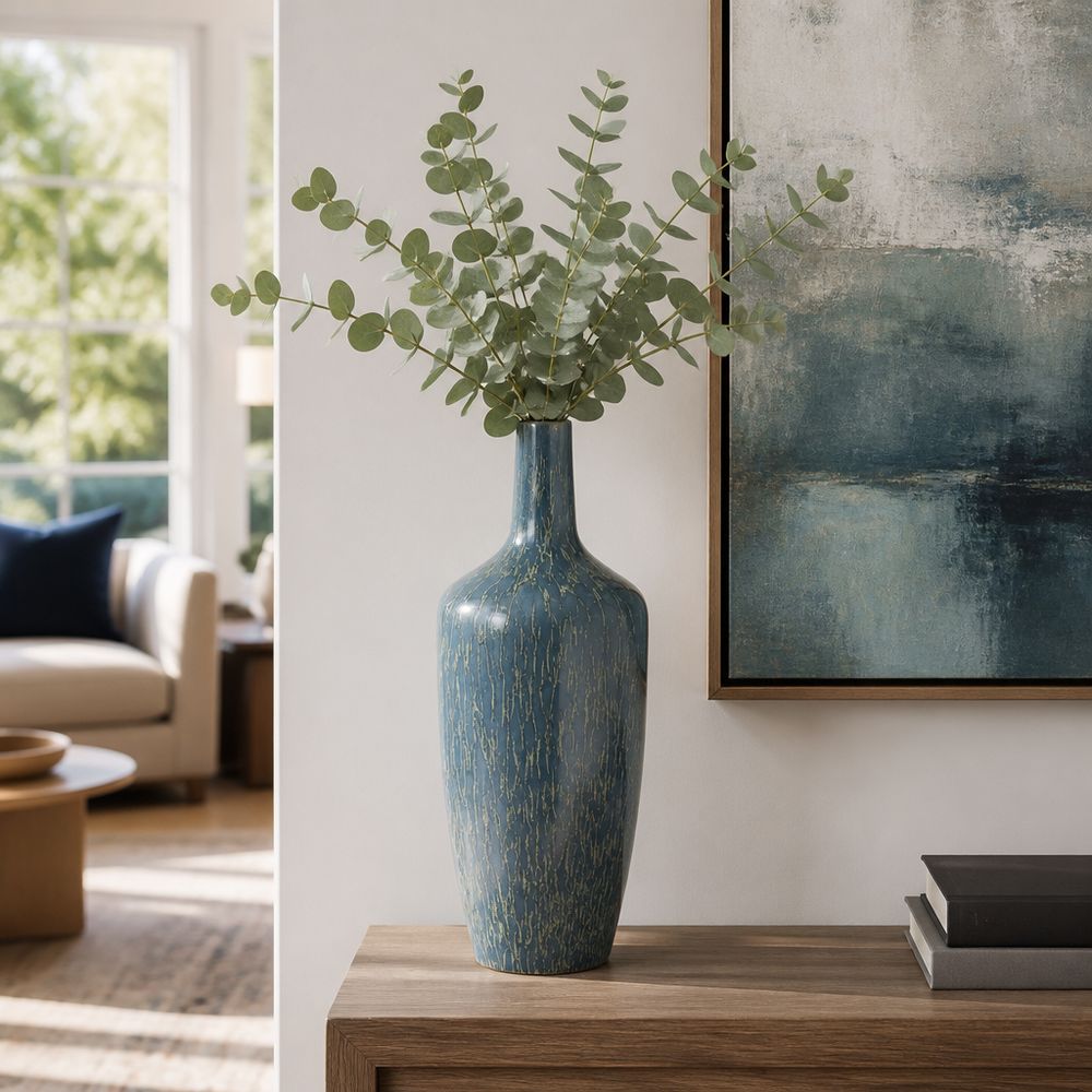 HENLEYSHAW TEAL VASE 25 (IN)