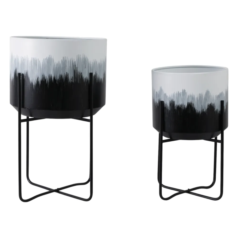 NICOLEHAM SET OF 2 BLACK PLANTER 23 (IN)