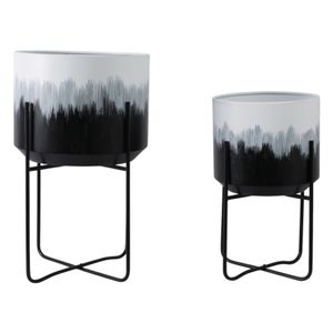 NICOLEHAM SET OF 2 BLACK PLANTER 23 (IN) 4
