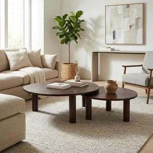 FORRESTBROOK SET OF 2 BROWN COFFEE TABLES 16 (IN) 11