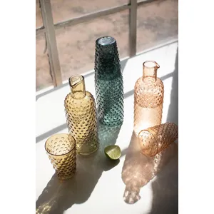 Set of 3 Bubble Glass Carafes with Tumbler 6