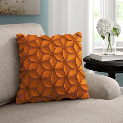 Burroughs Appliqued Cotton Throw Pillow