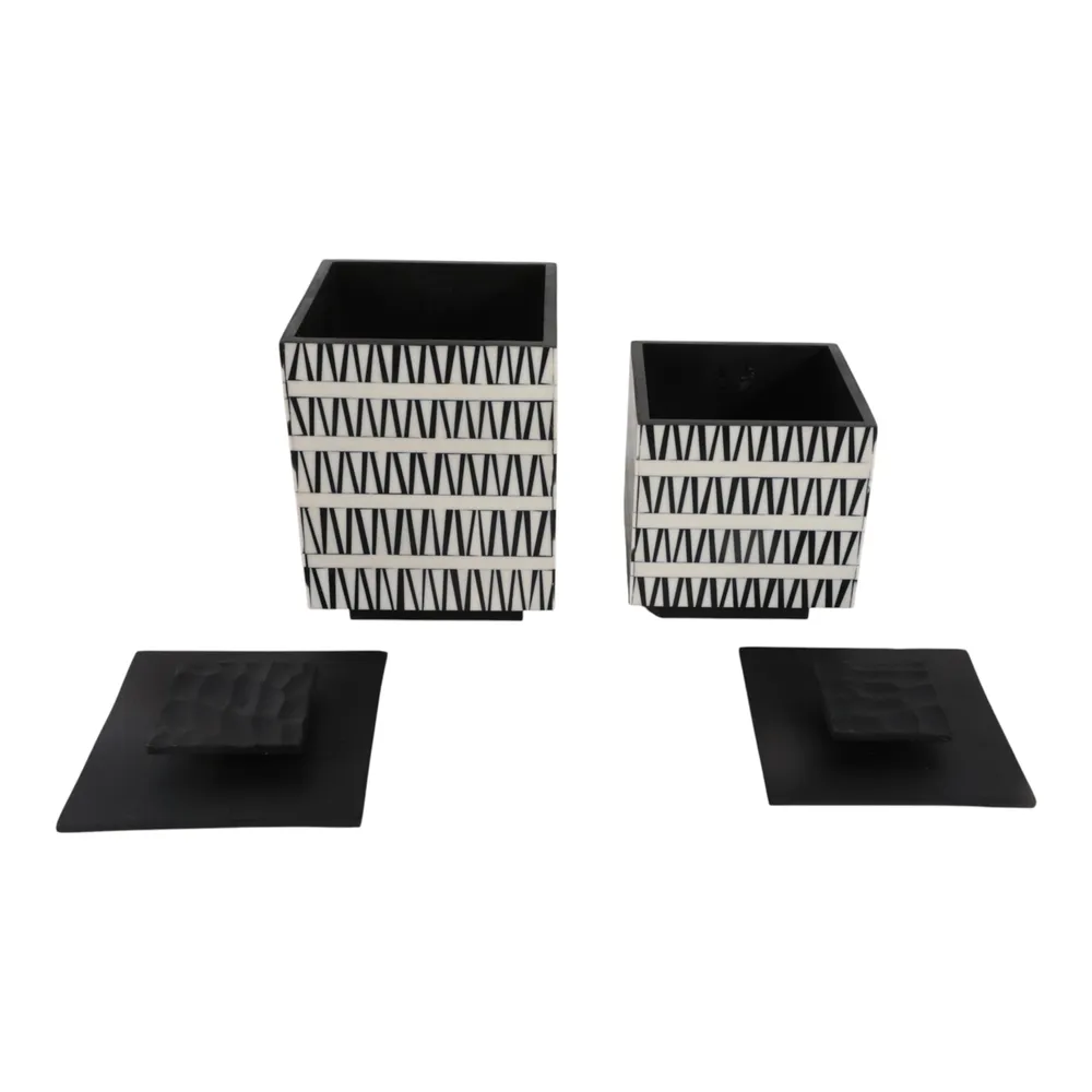 TANNERWIND SET OF 2 BLACK BOXES 9 (IN)