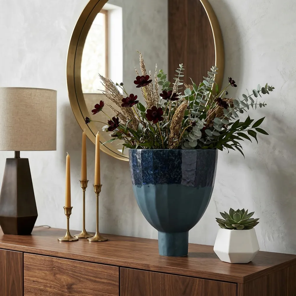 LUCASLAKE BLUE VASE 14 (IN)