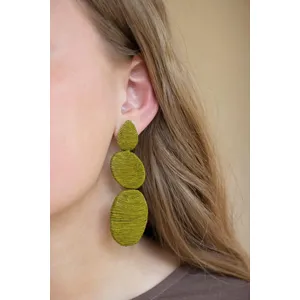 Fabricwrapped Earrings / Chartreuse 5