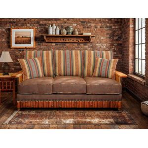 Hickory Log  Shenandoah Sofa - Customer Fabric - Seat:  Fabric TBD;   Backrest:  Fabric TBD 1