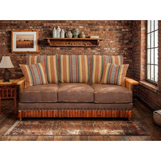 Hickory Log  Shenandoah Sofa - Customer Fabric - Seat:  Fabric TBD;   Backrest:  Fabric TBD