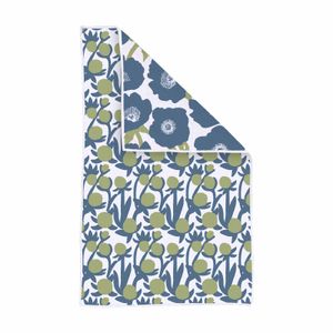 Soft Bloom Blue Green Eco Kitchen Tea Towel 4