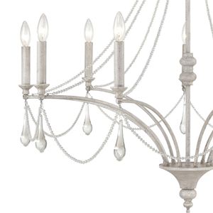 French Parlor 38'' Wide 9-Light Chandelier - Vintage White 4
