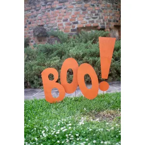 Painted Metal Halloween "Boo!" Yard Stakes 1