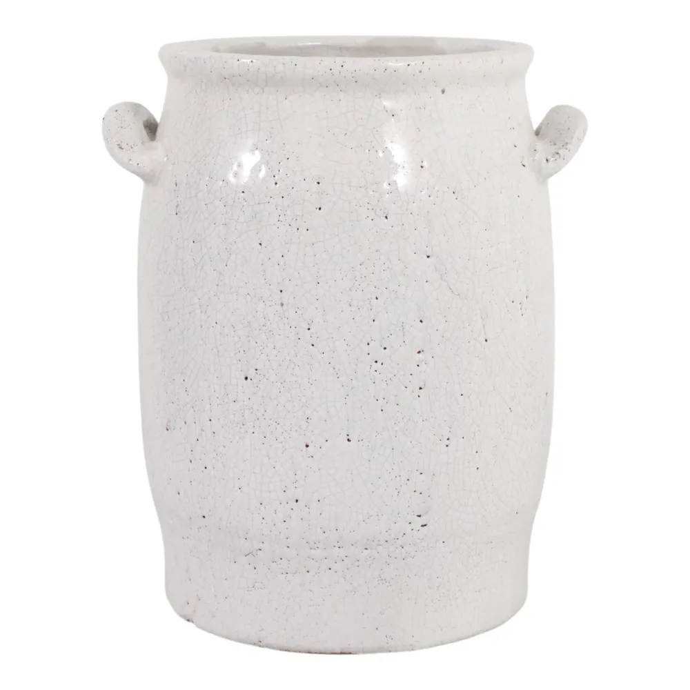 ZANE WHITE VASE 12 (IN)