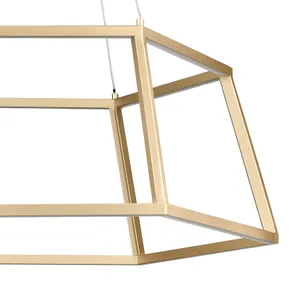 Minimalist 21″ Wide Integrated LED Chandelier - Soft Gold 4