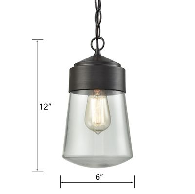 Mullen Gate 6″ Wide 1-Light Outdoor Pendant - Oil Rubbed Bronze