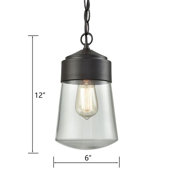Mullen Gate 6'' Wide 1-Light Outdoor Pendant - Oil Rubbed Bronze
