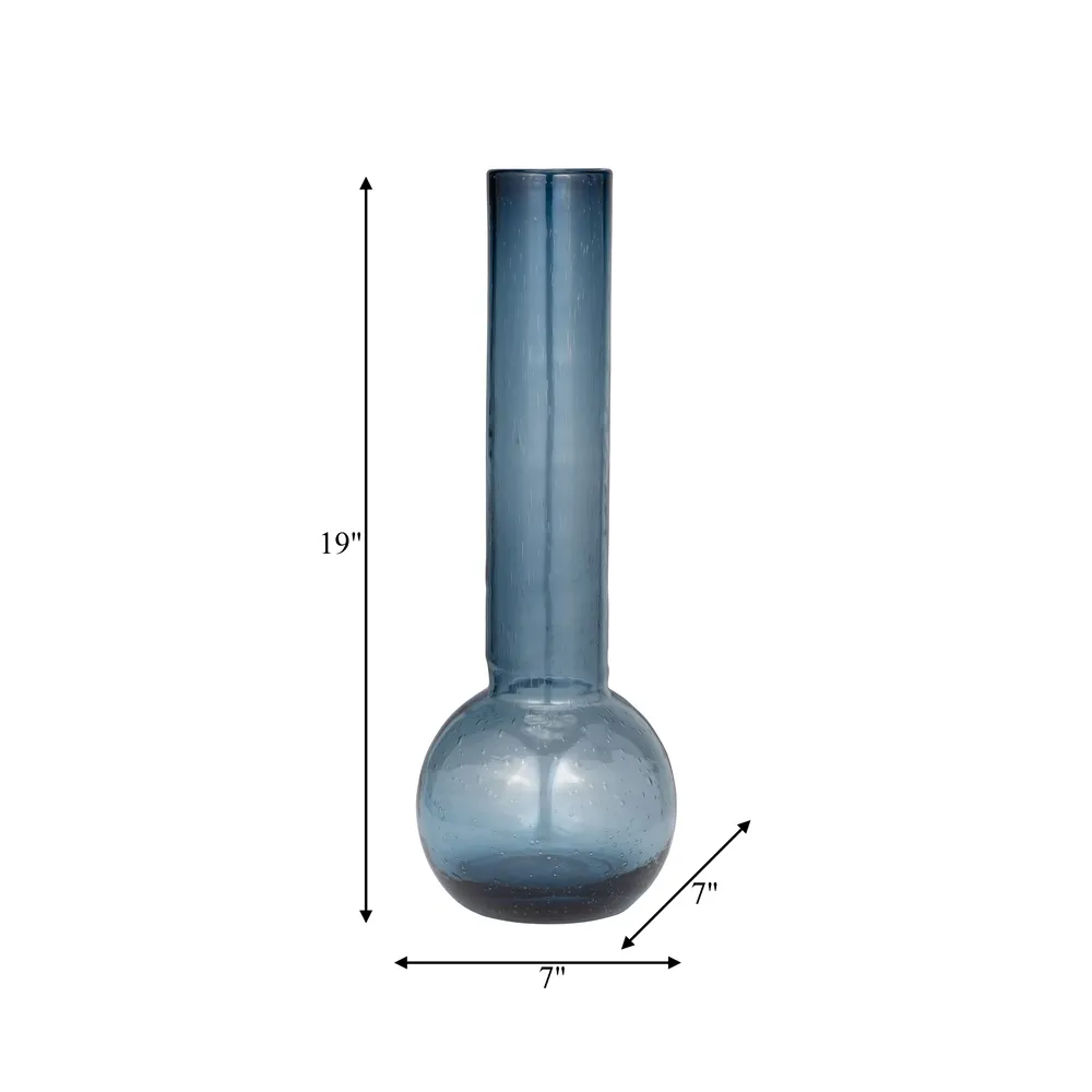 FIONACROSS BLUE GLASS VASE 19 (IN)