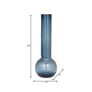 FIONACROSS BLUE GLASS VASE 19 (IN) 10