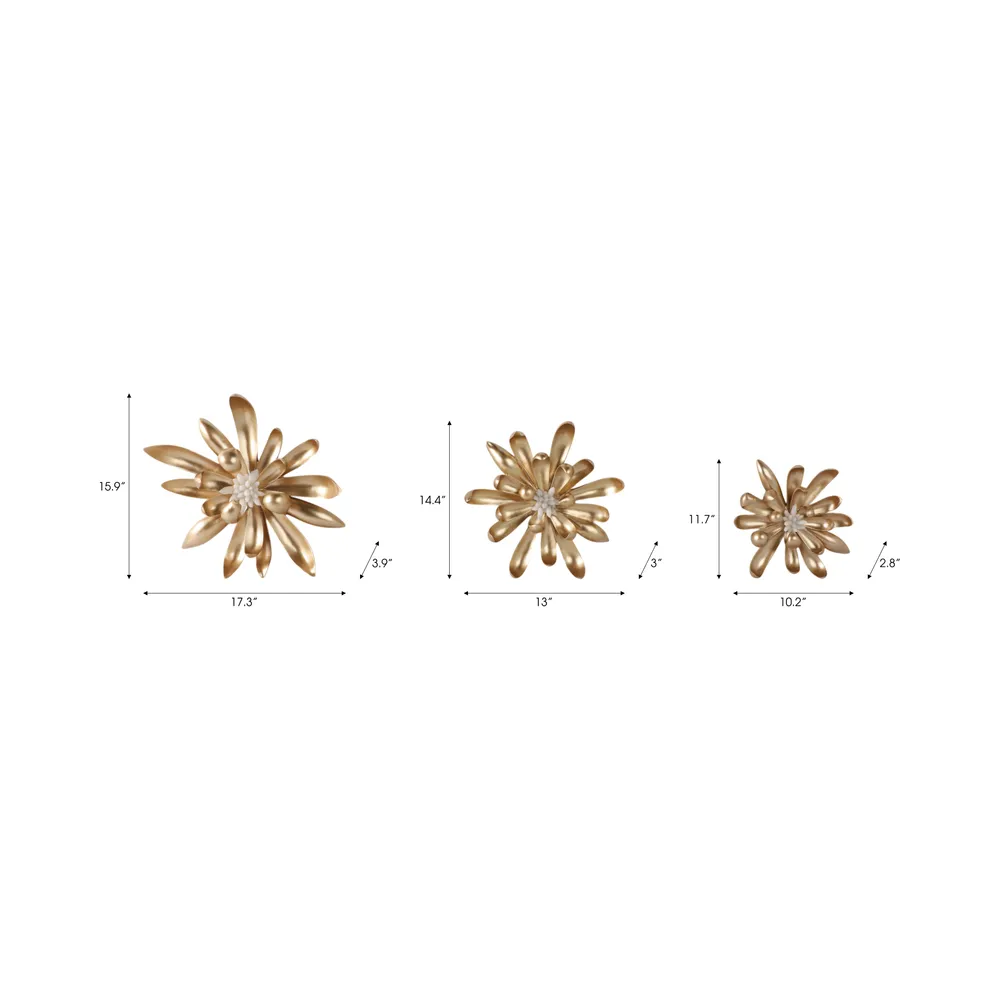 ELLENGROVE SET OF 3 GOLD WALL SCULPTURES 16 (IN)
