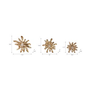 ELLENGROVE SET OF 3 GOLD WALL SCULPTURES 16 (IN) 8