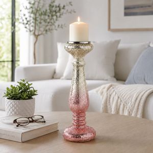 HILTONFIELD PINK CANDLE HOLDER 15 (IN) 12