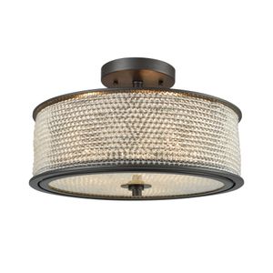 Glass Beads 16'' Wide 3-Light Semi Flush Mount - Oil Rubbed Bronze 1
