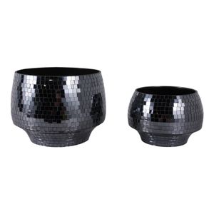 ANTONSHAW SET OF 2 BLACK PLANTER 8 (IN) 4