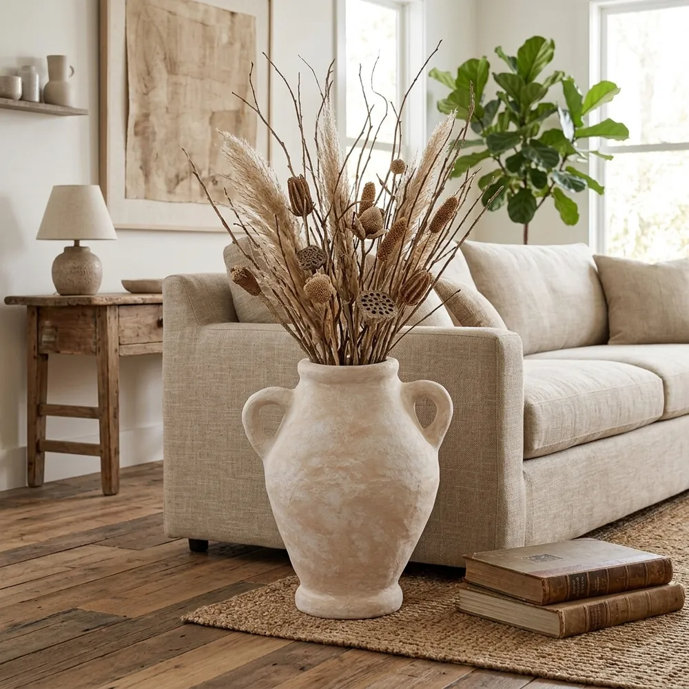 NATESTONE WHITE VASE 24 (IN)