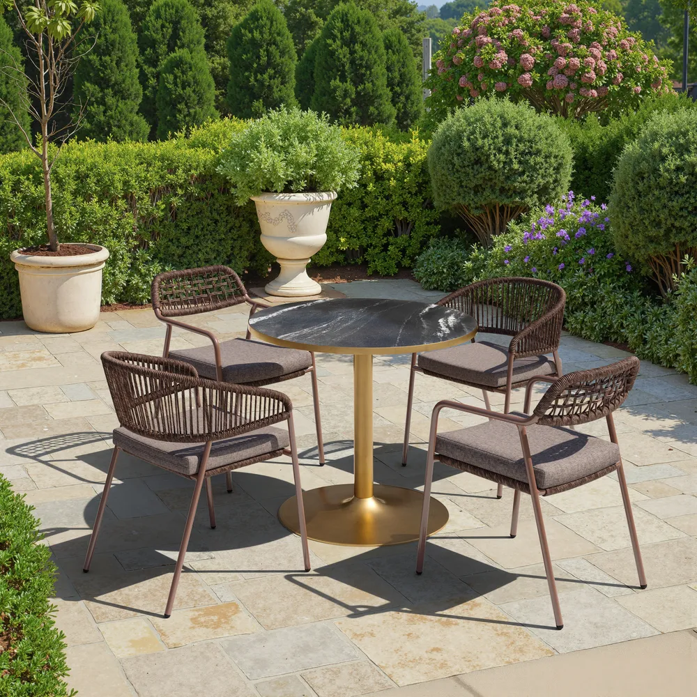 Batu Dining Table Black & Gold